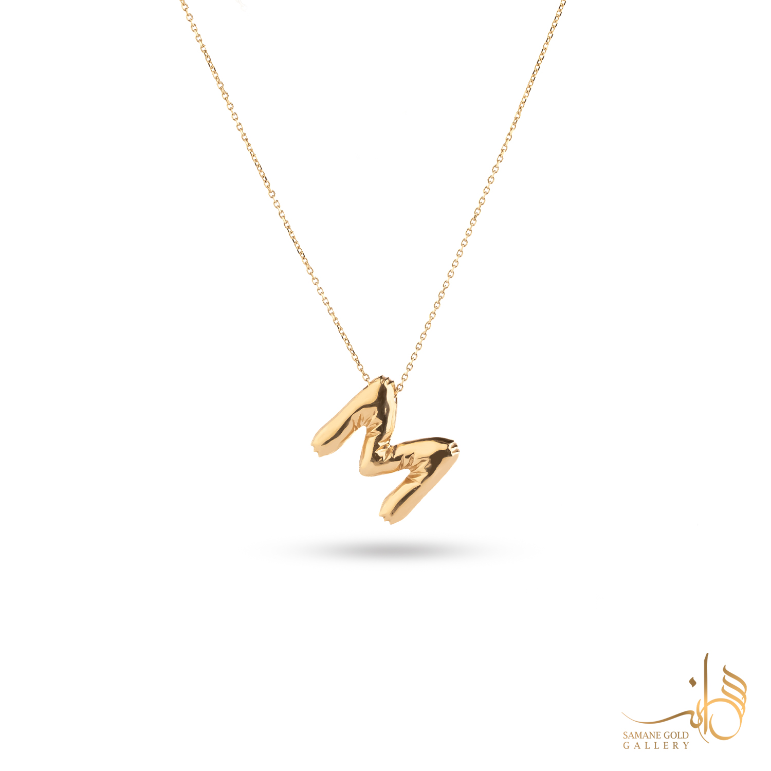 گردنبند طلا حروف بالونی M