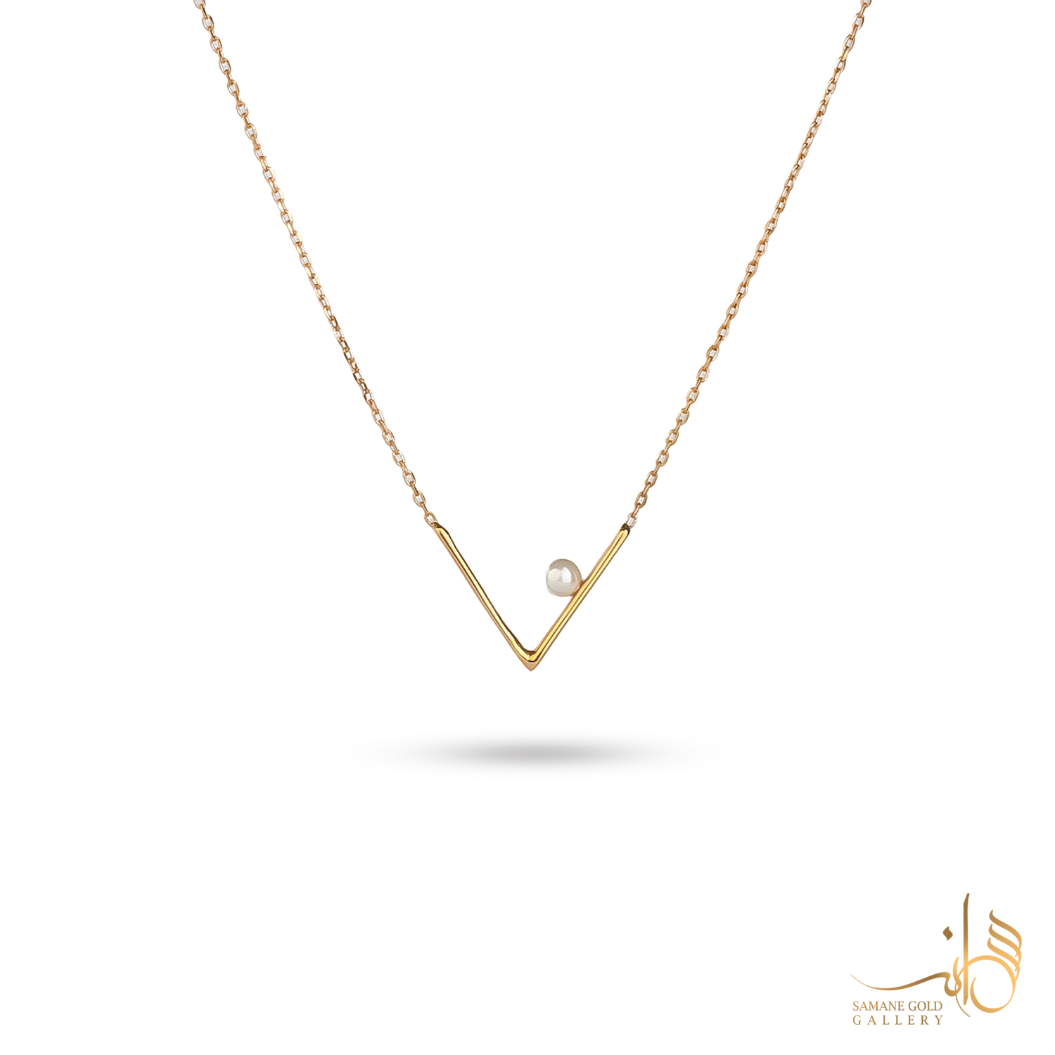 گردنبند طلا V و مروارید