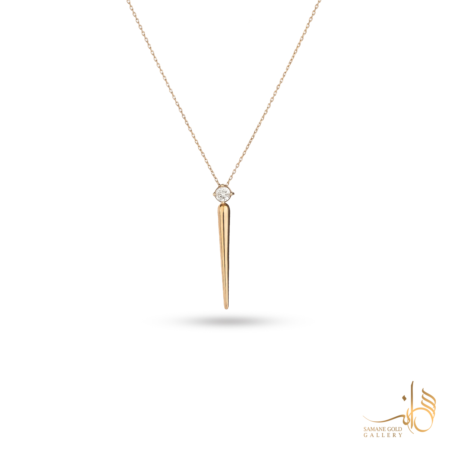 گردنبند طلا قندیل و تک نگین