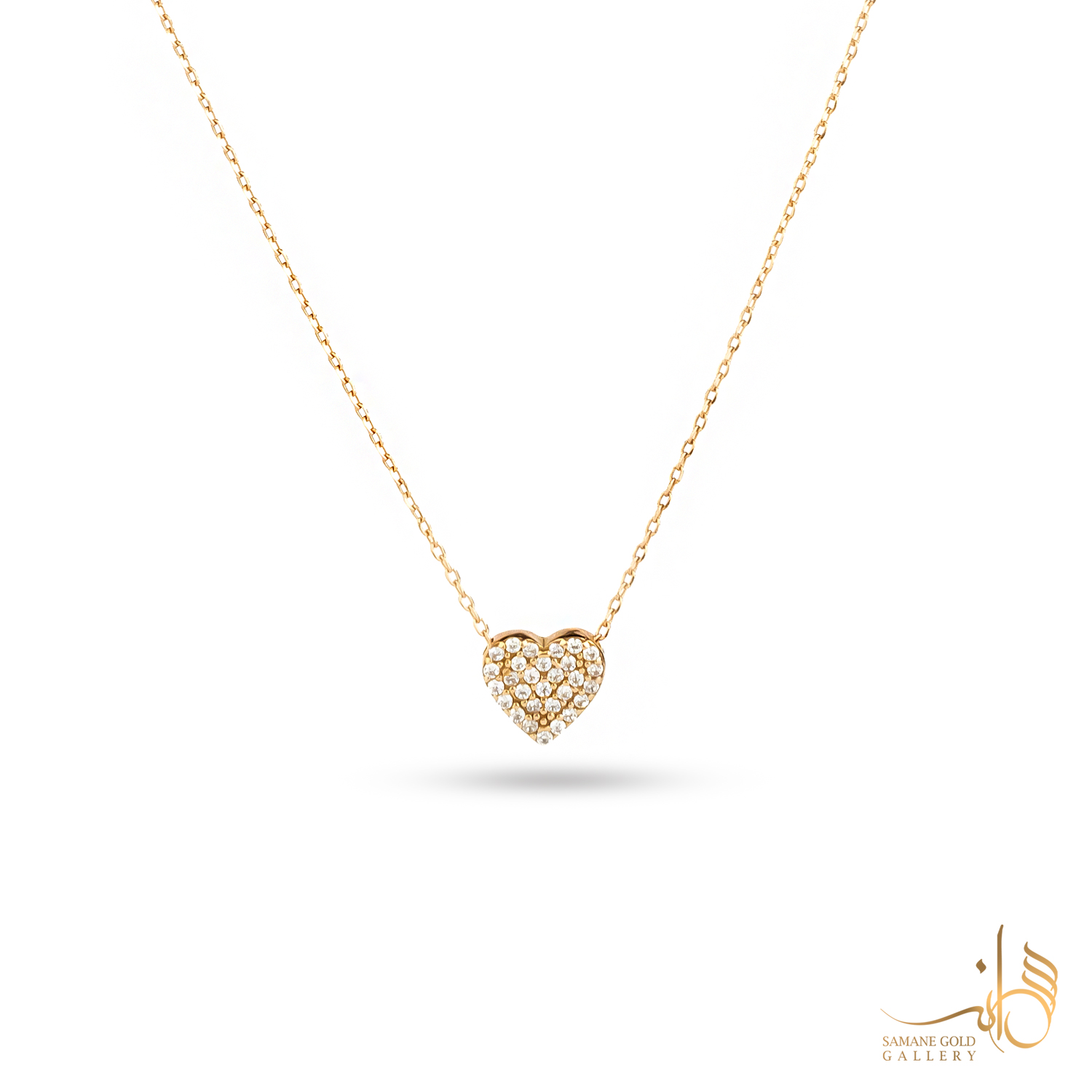 گردنبند طلا قلب نگین‌دار