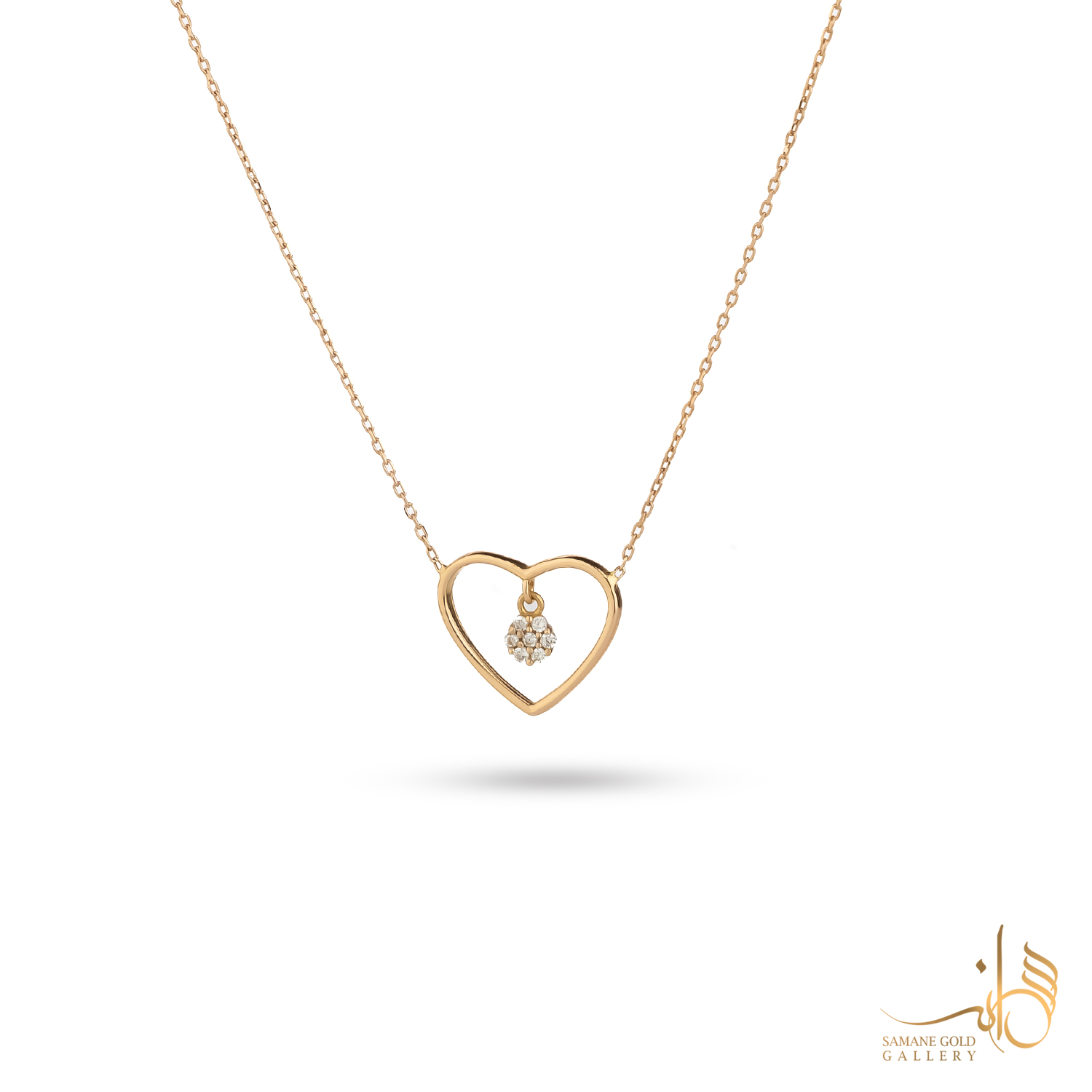 گردنبند طلا قلب و فلاور