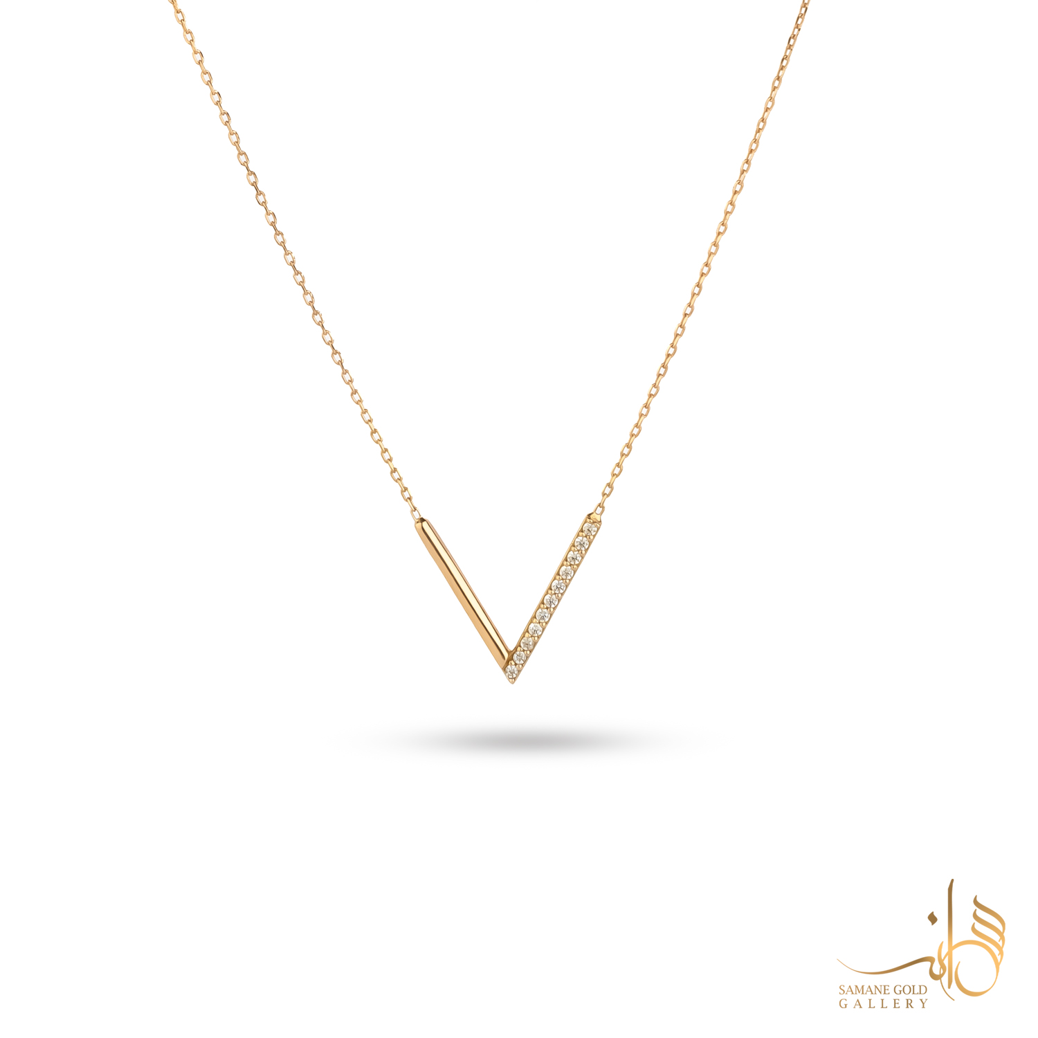 گردنبند طلا وی نگین‌دار