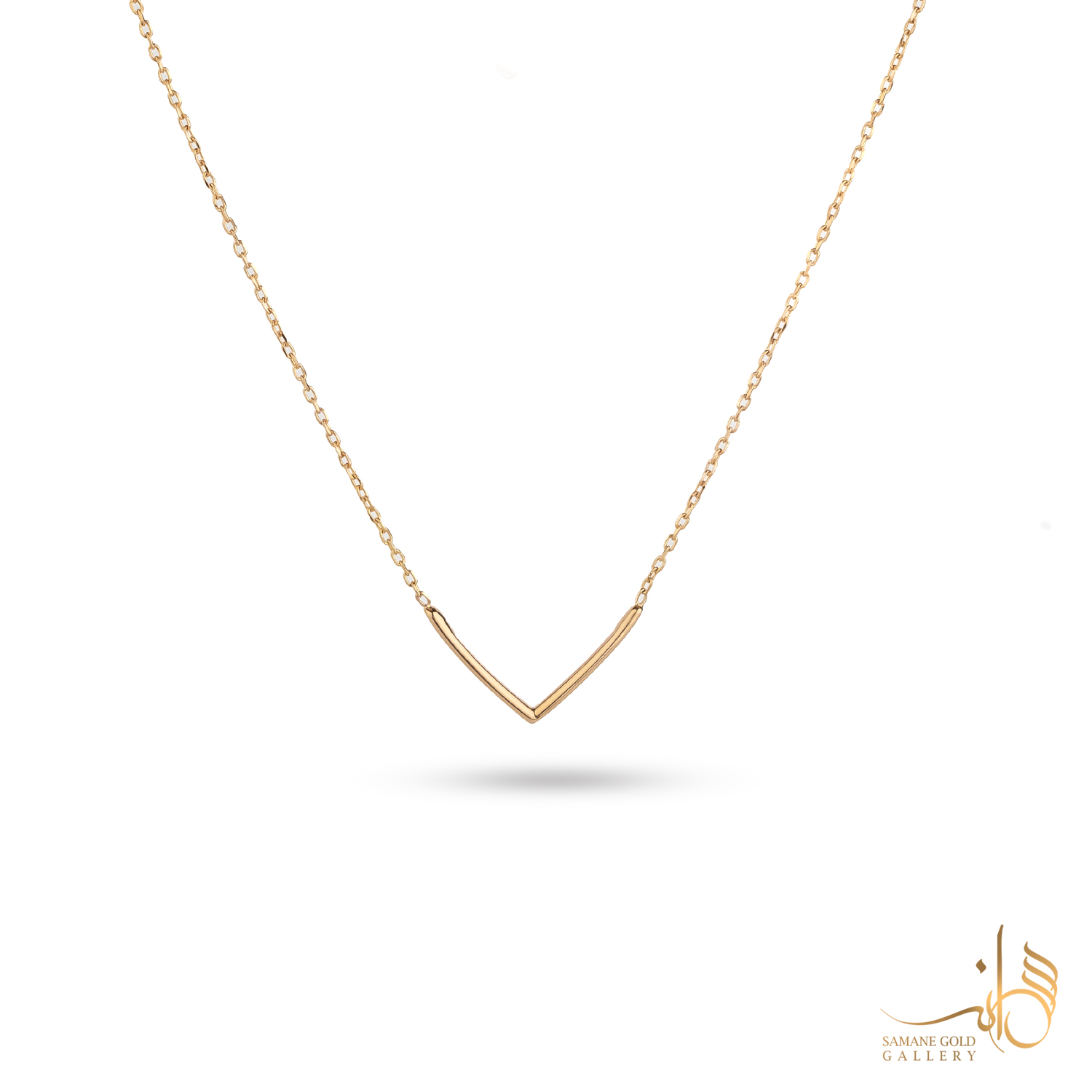 گردنبند طلا وی میله‌ای باز