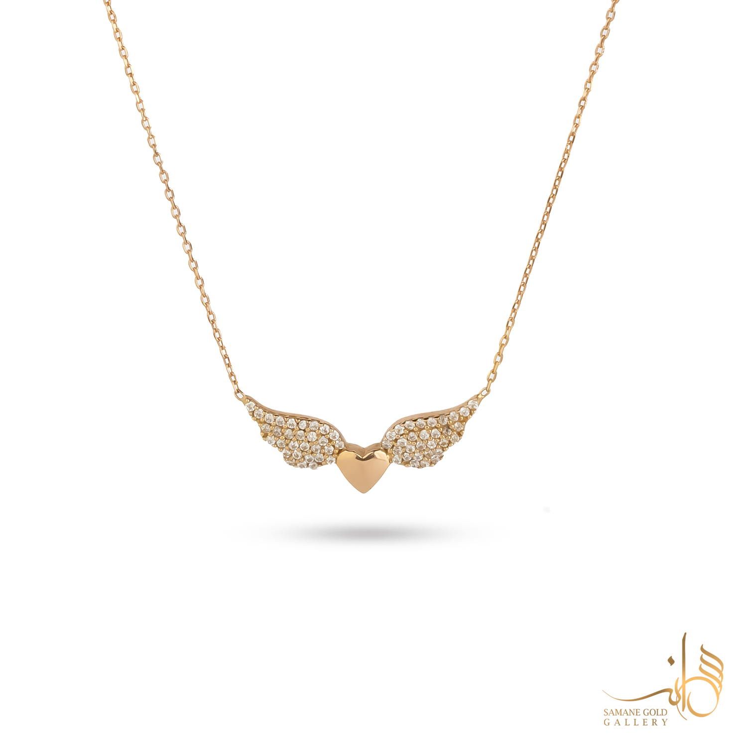 گردنبند طلا بال فرشته و قلب