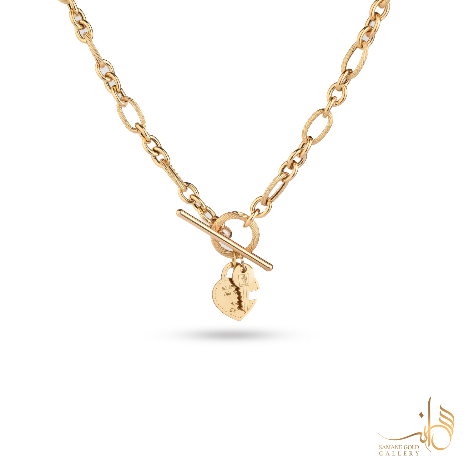 گردنبند طلا تیفانی آویز قلب و کلید