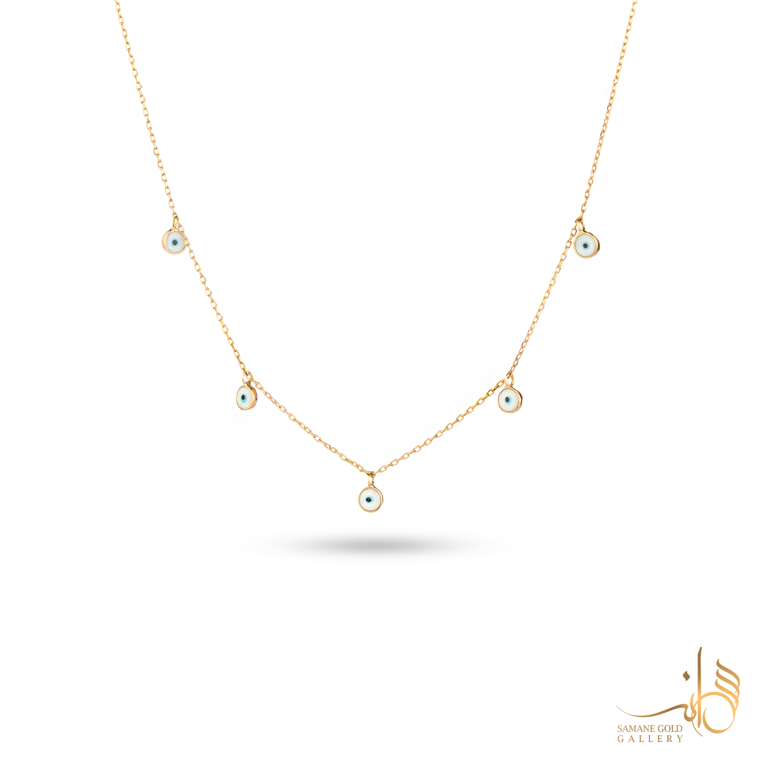 گردنبند طلا چشم‌نظر پنج تایی