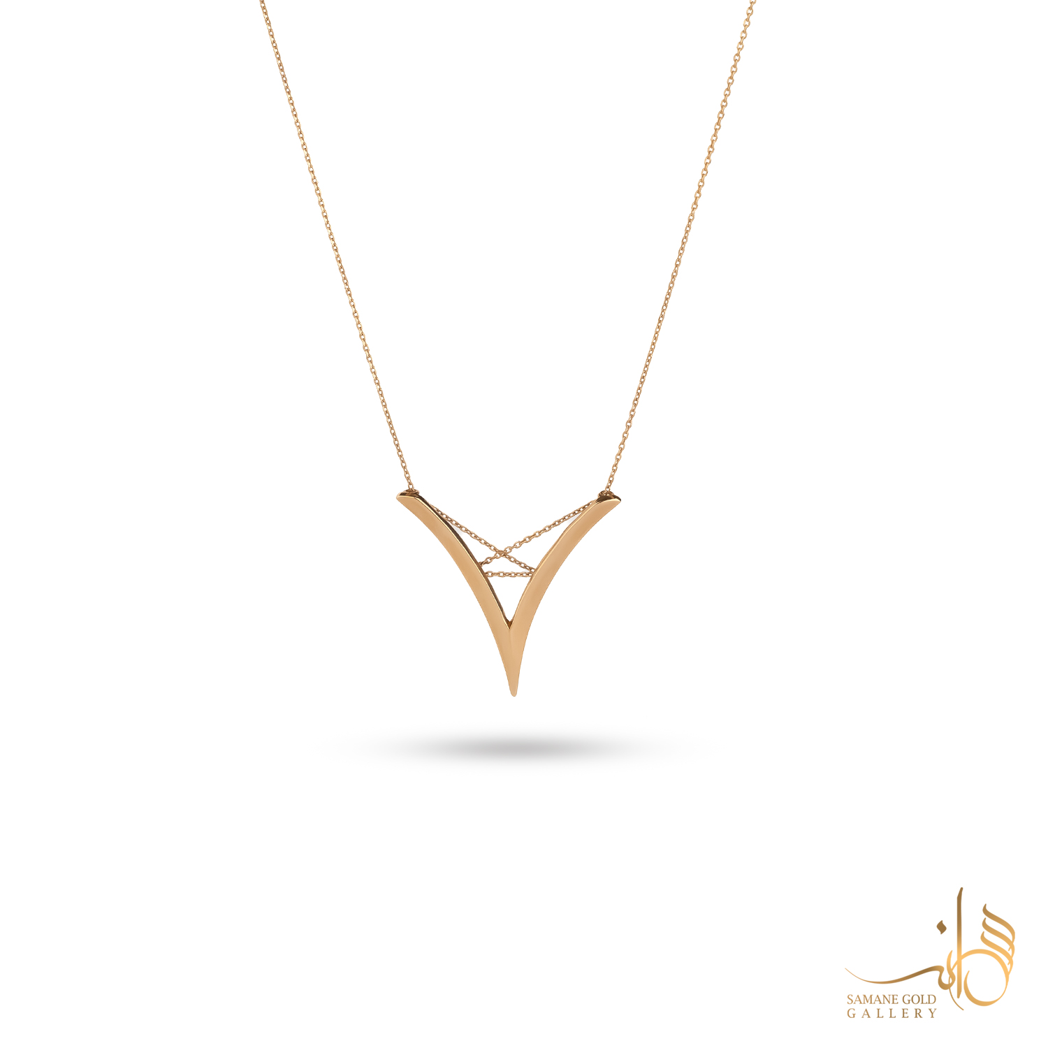 گردنبند طلا وی دلبری بزرگ