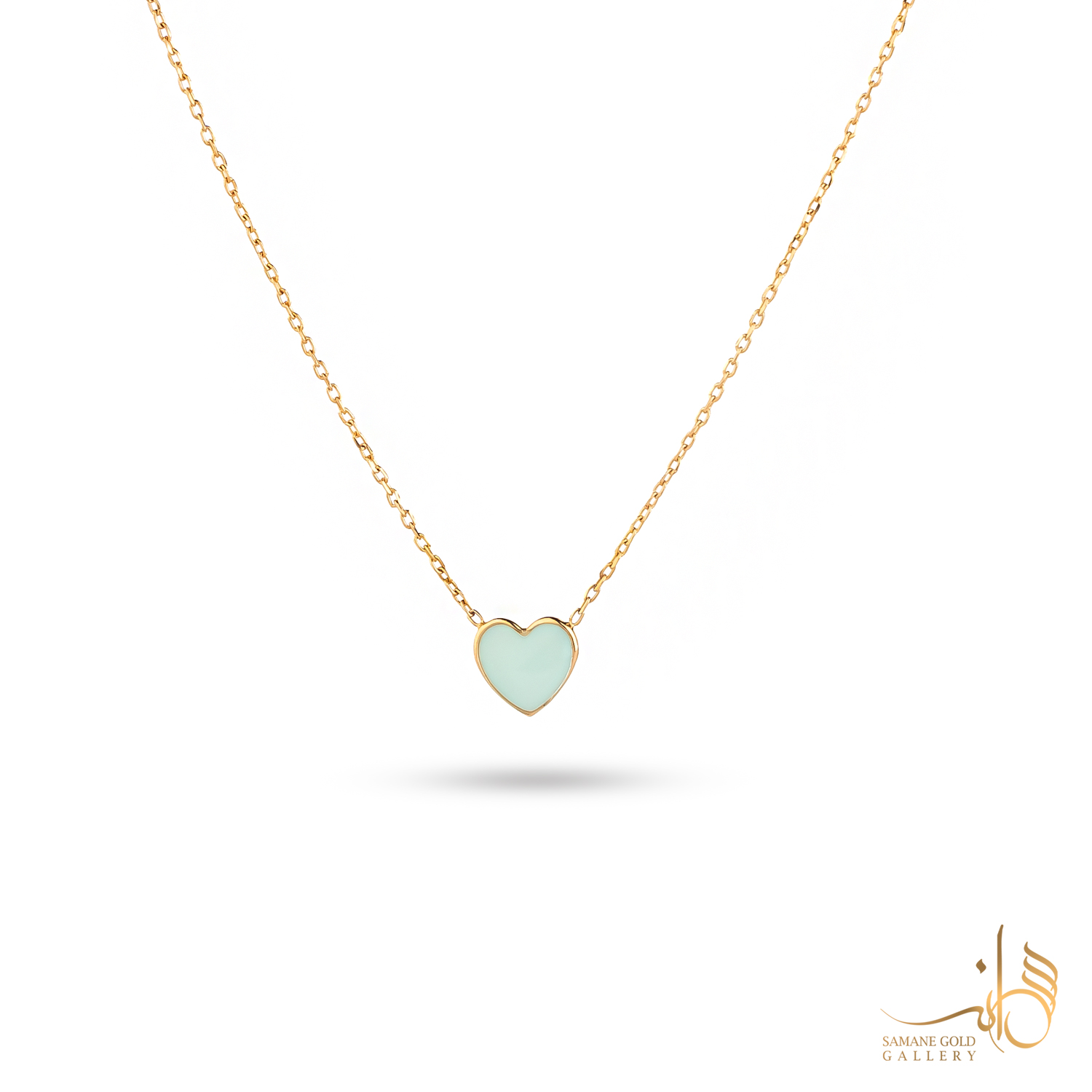 گردنبند طلا قلب مینا آبی