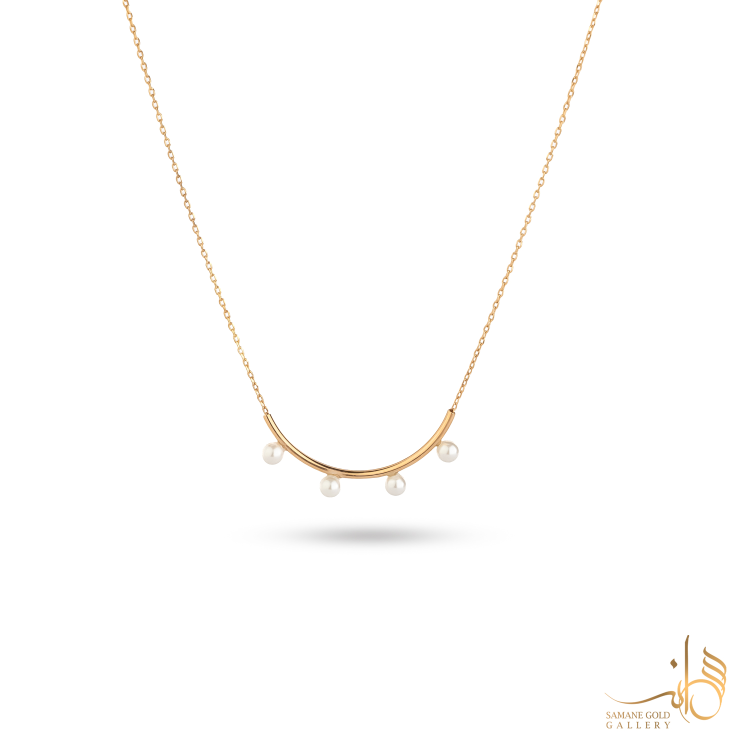 گردنبند طلا طوق و چهار مروارید