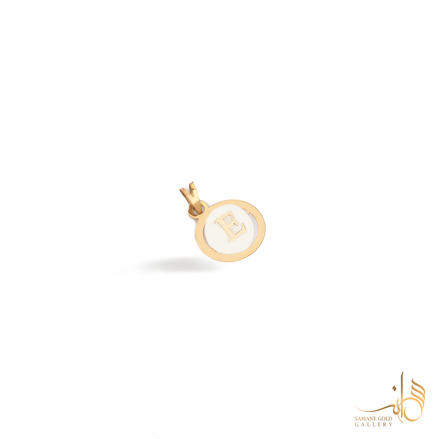 آویز طلا حرف E صدفی سبک