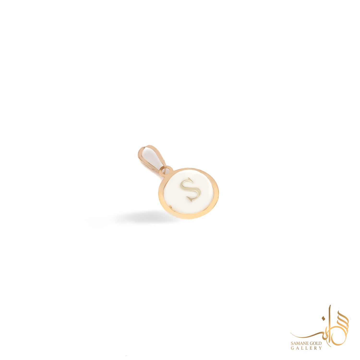 آویز طلا حرف S صدفی سبک