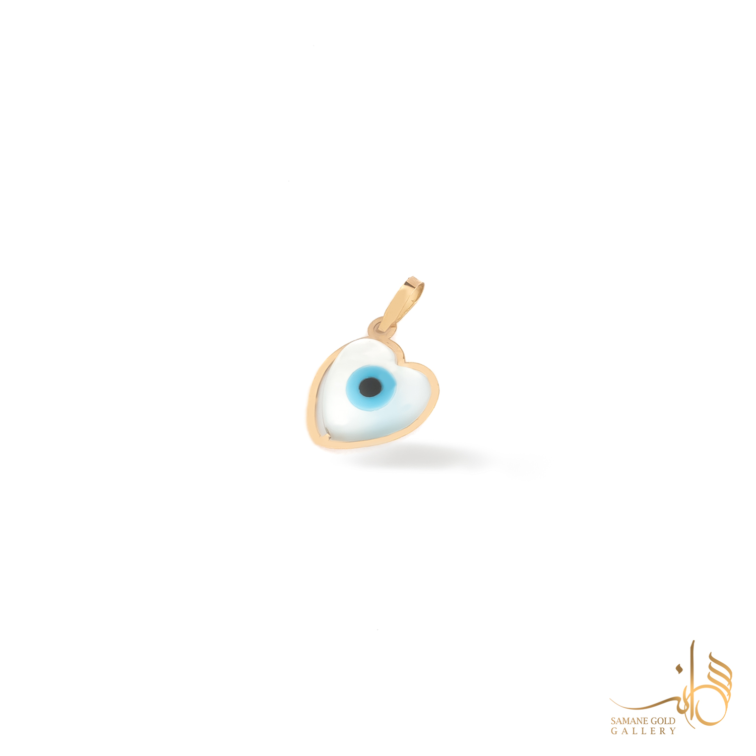 آویز طلا چشم‌نظر قلبی سبک