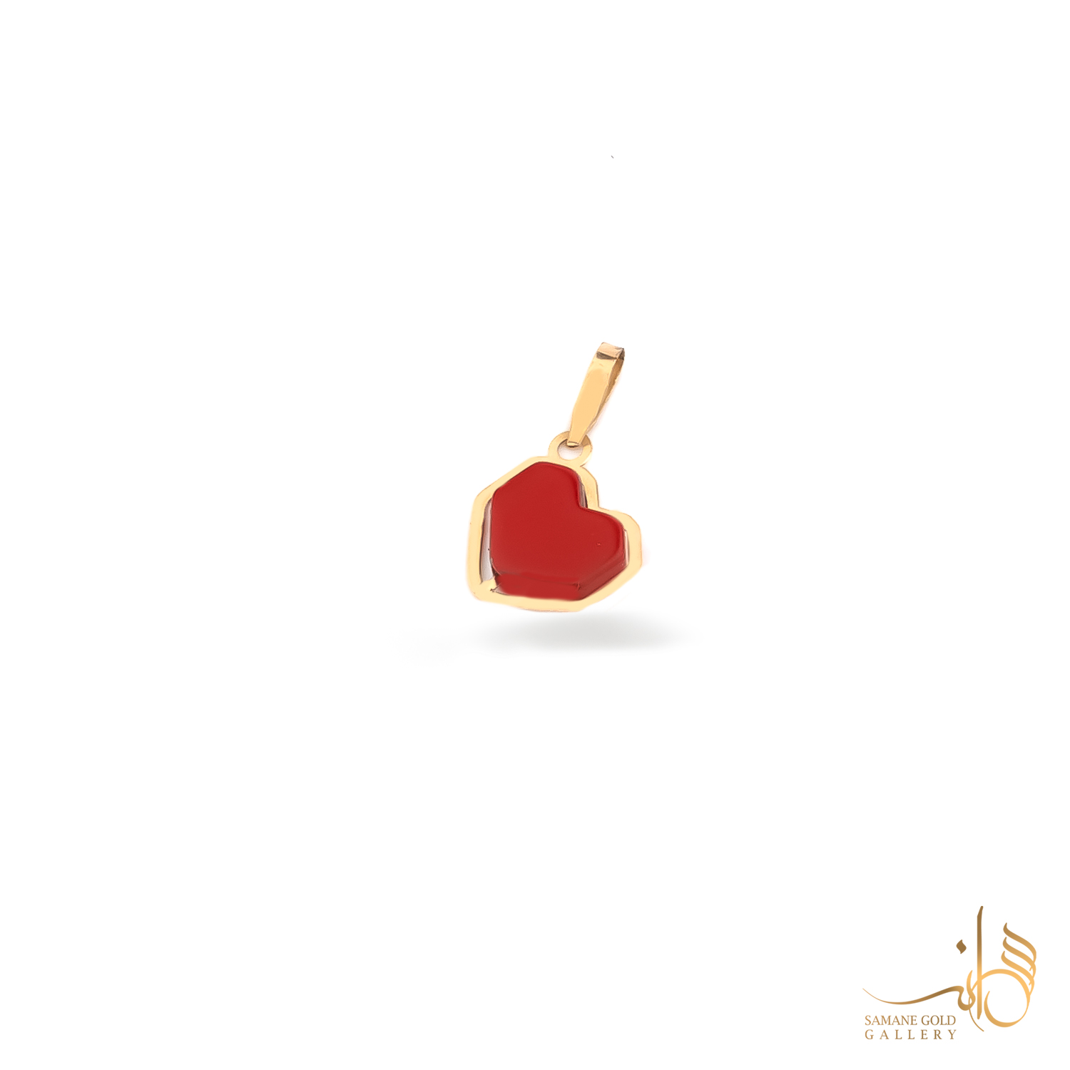 آویز طلا قلب قرمز سبک