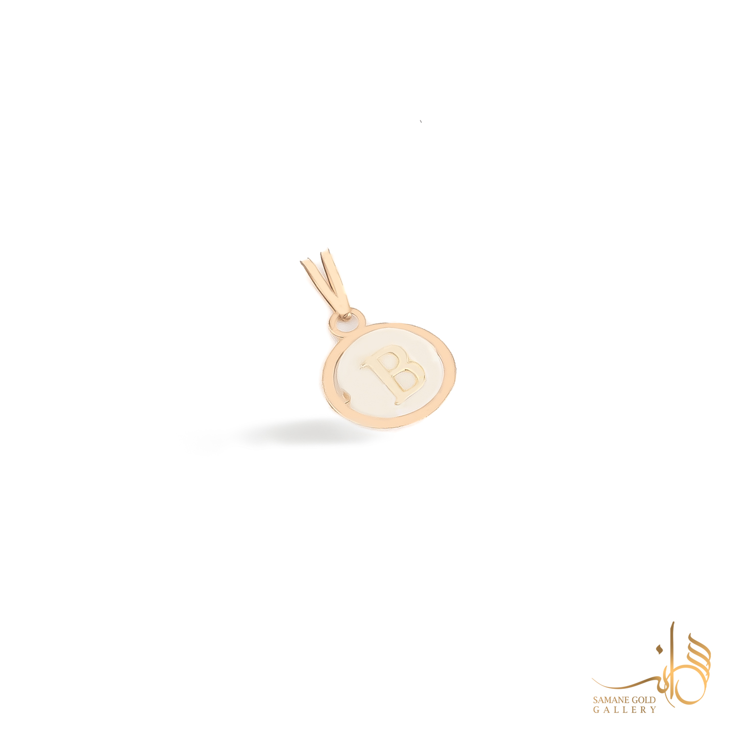 آویز طلا حرف B صدفی