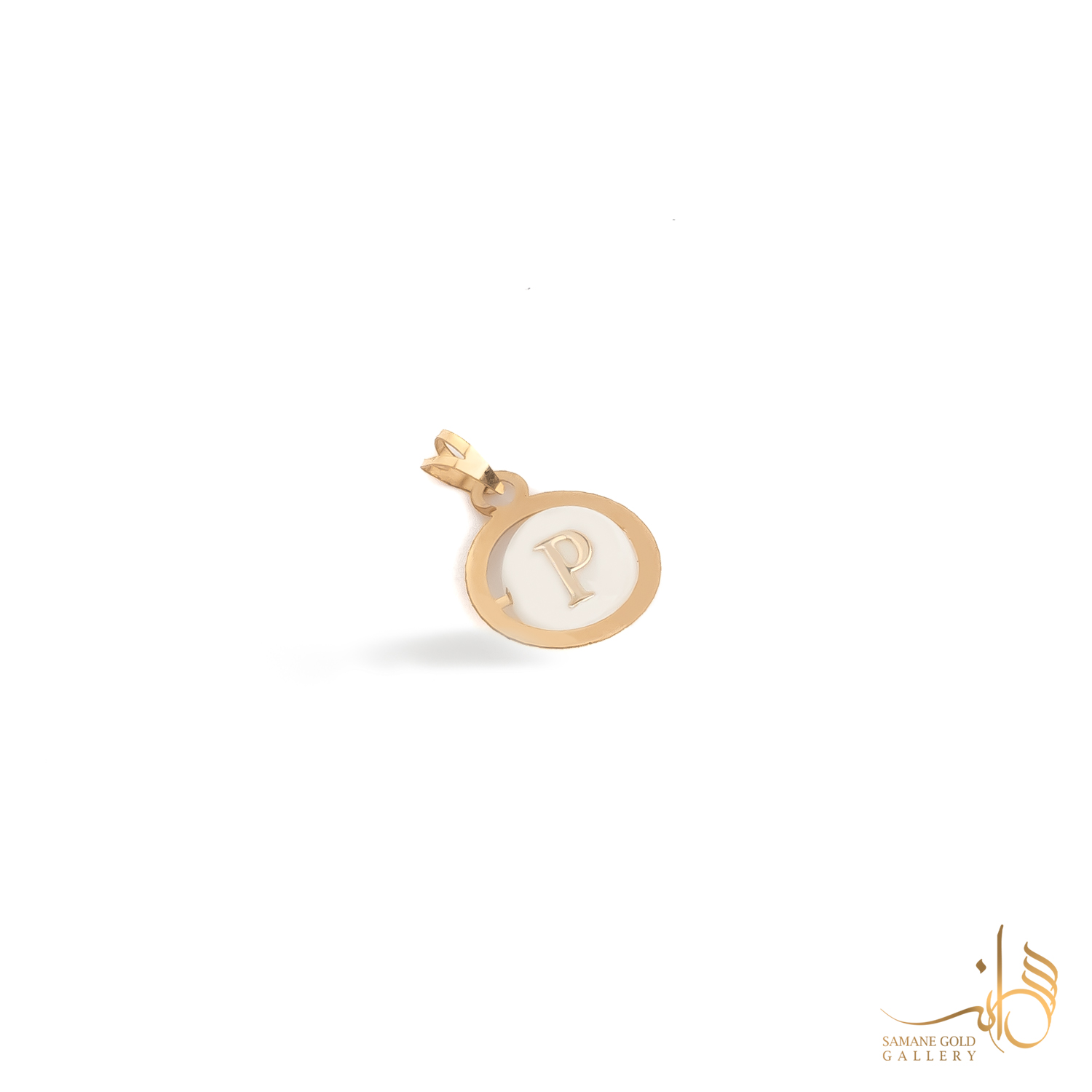 آویز طلا حرف P صدفی