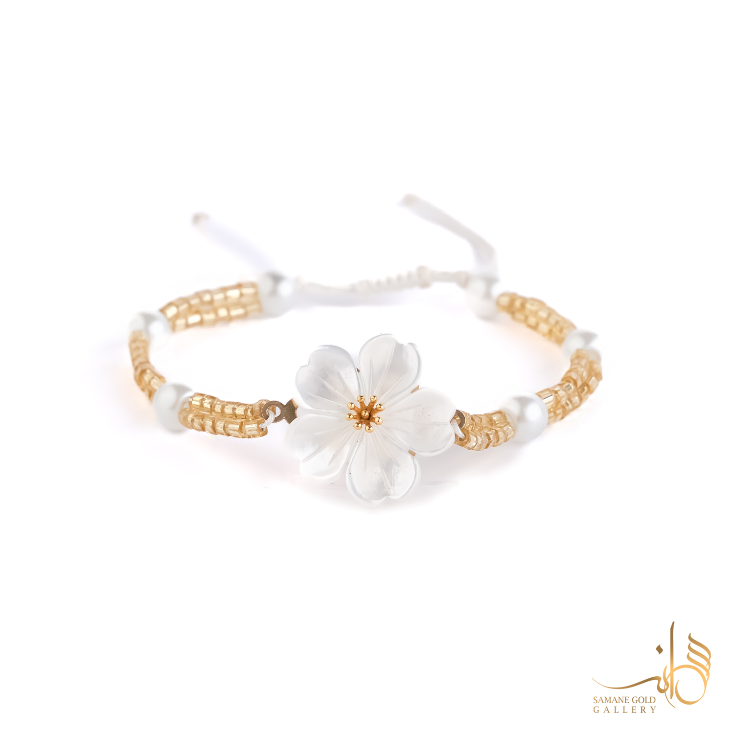 دونه دستبندی طلا گل صدف