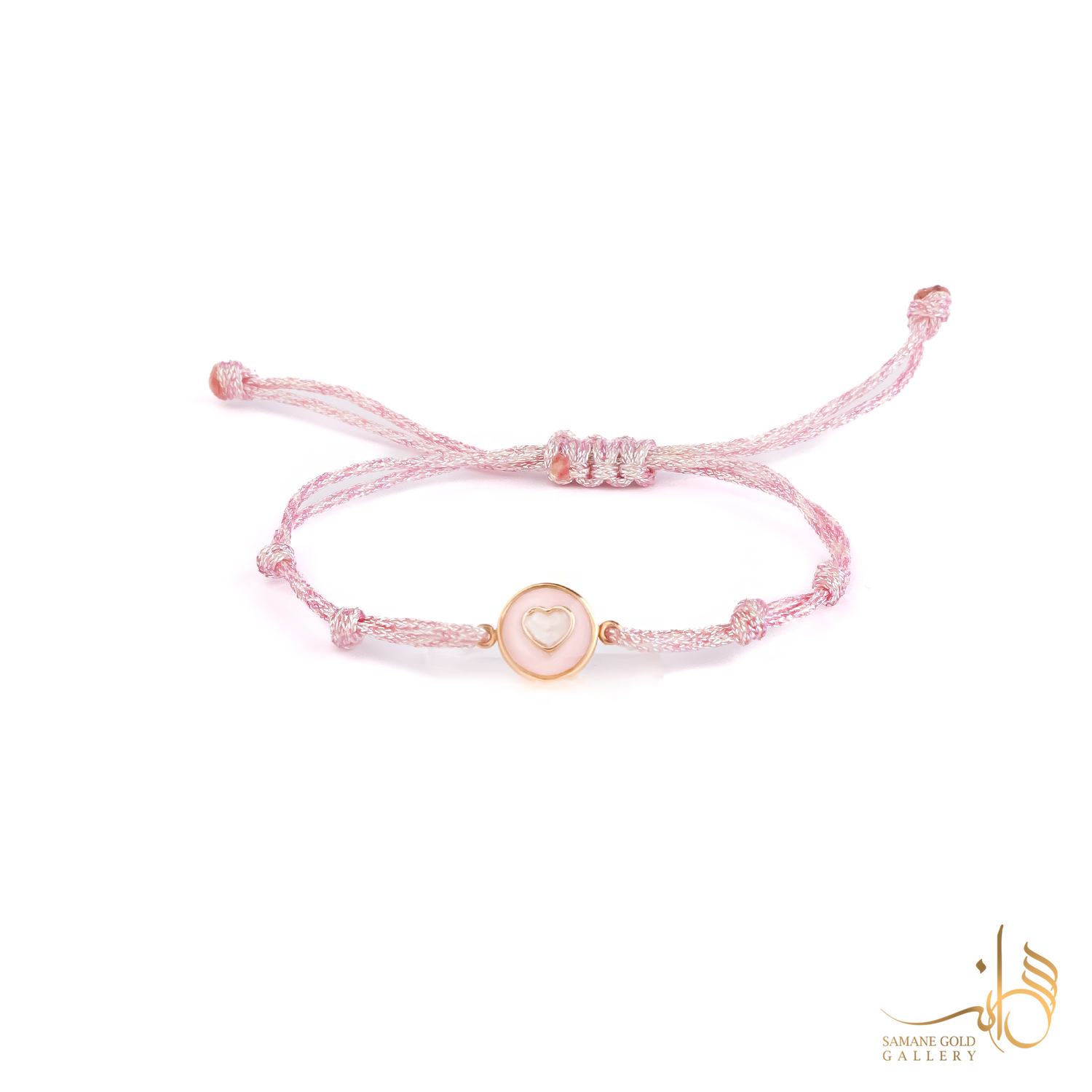 دونه دستبند طلا دایره و قلب