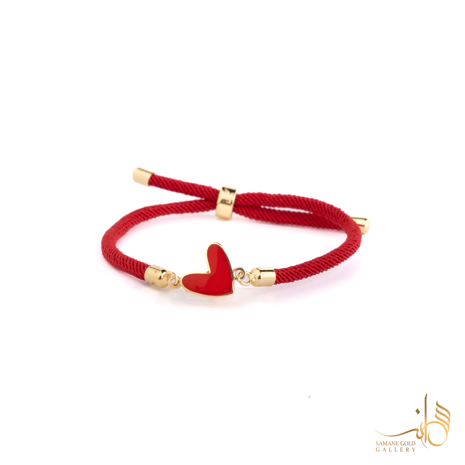 دونه دستبندی طلا قلب فانتزی قرمز