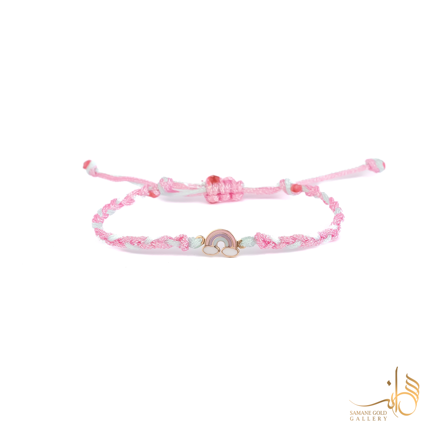 دونه دستبندی طلا رنگین‌کمان کوچک