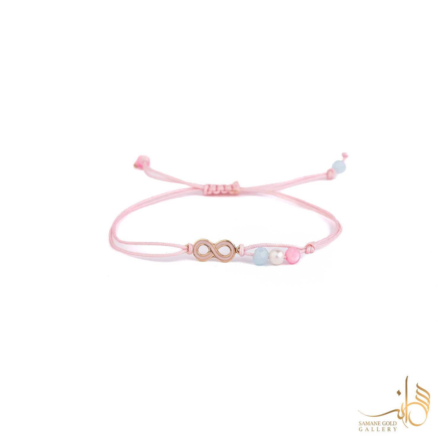 دونه دستبندی طلا بینهایت صورتی