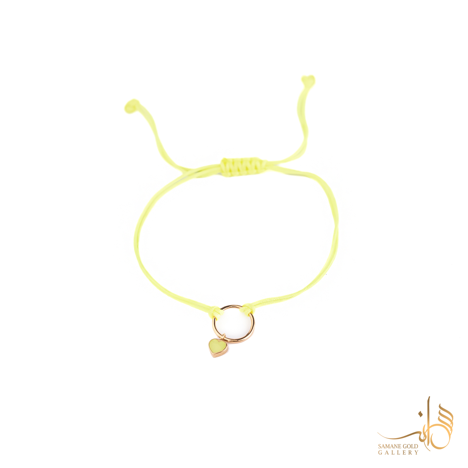 دونه دستبندی طلا دایره و قلب زرد