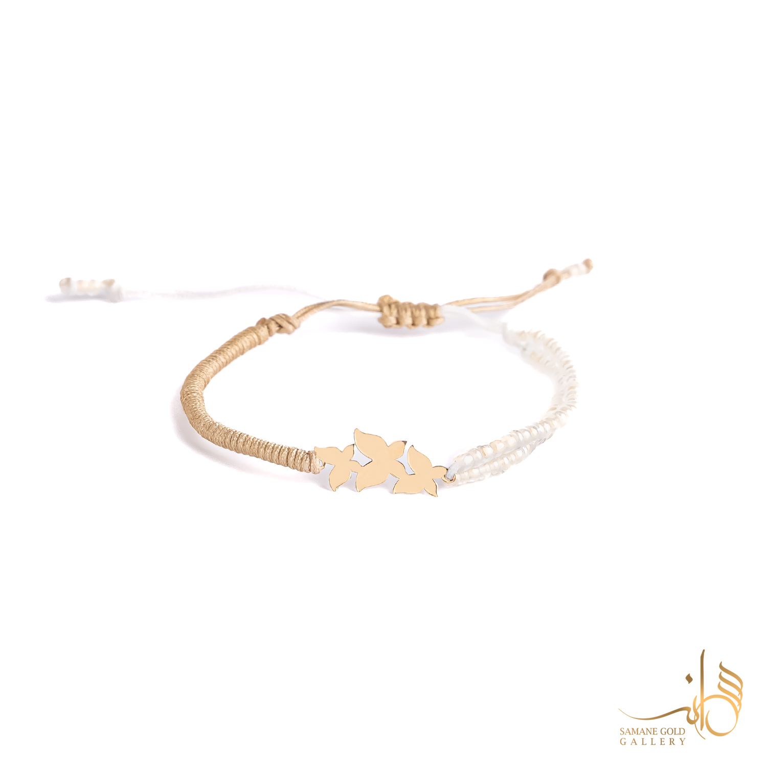 دونه دستبندی طلا سه پروانه