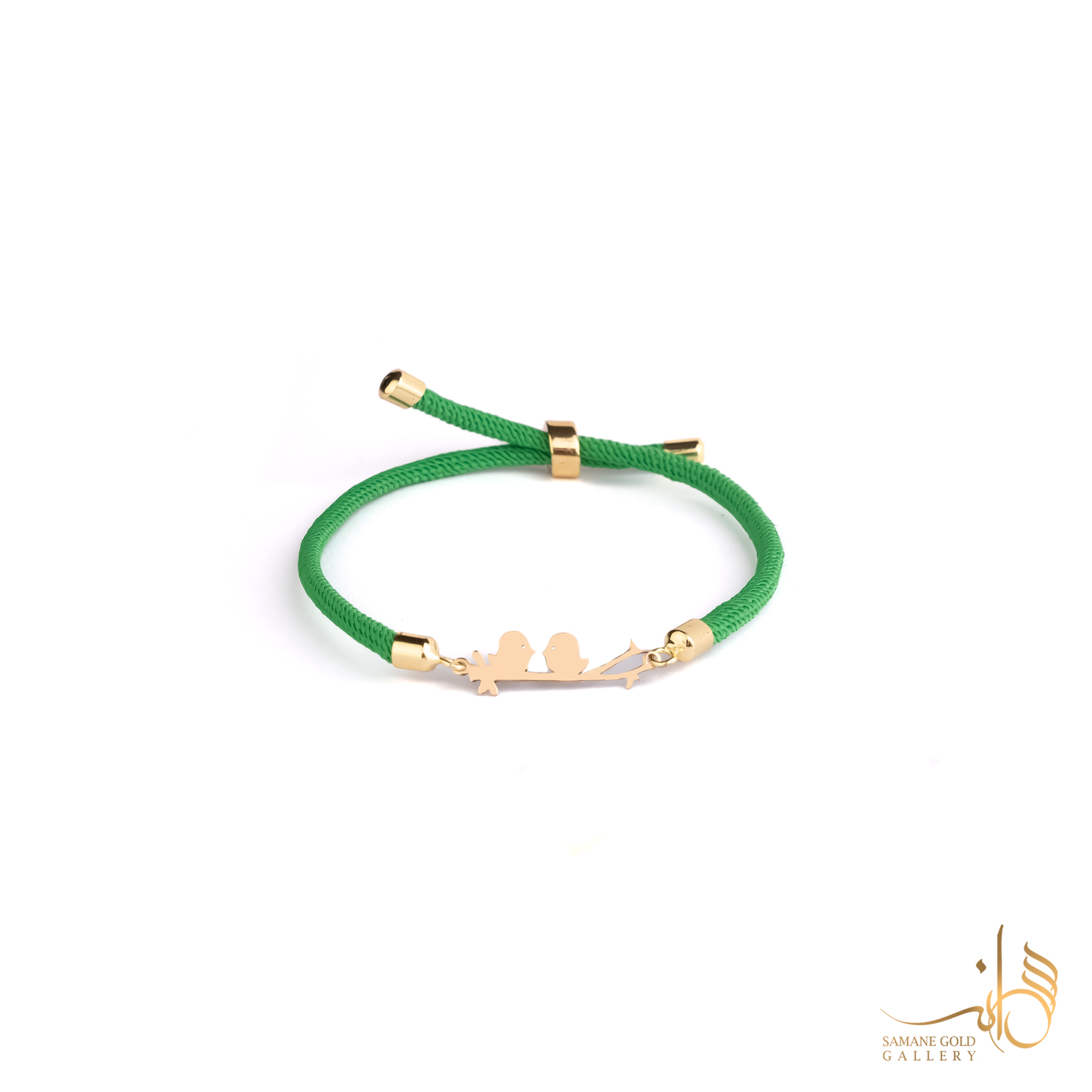 دونه دستبندی طلا پرنده روی شاخه