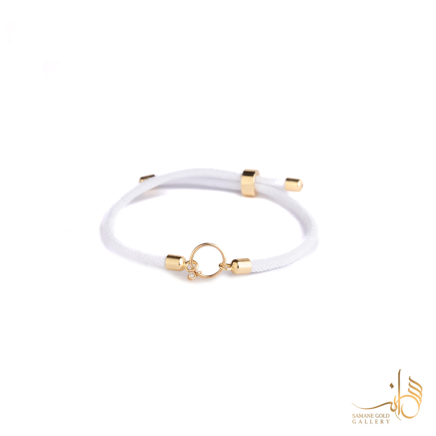 دونه دستبندی طلا دایره تک نگین