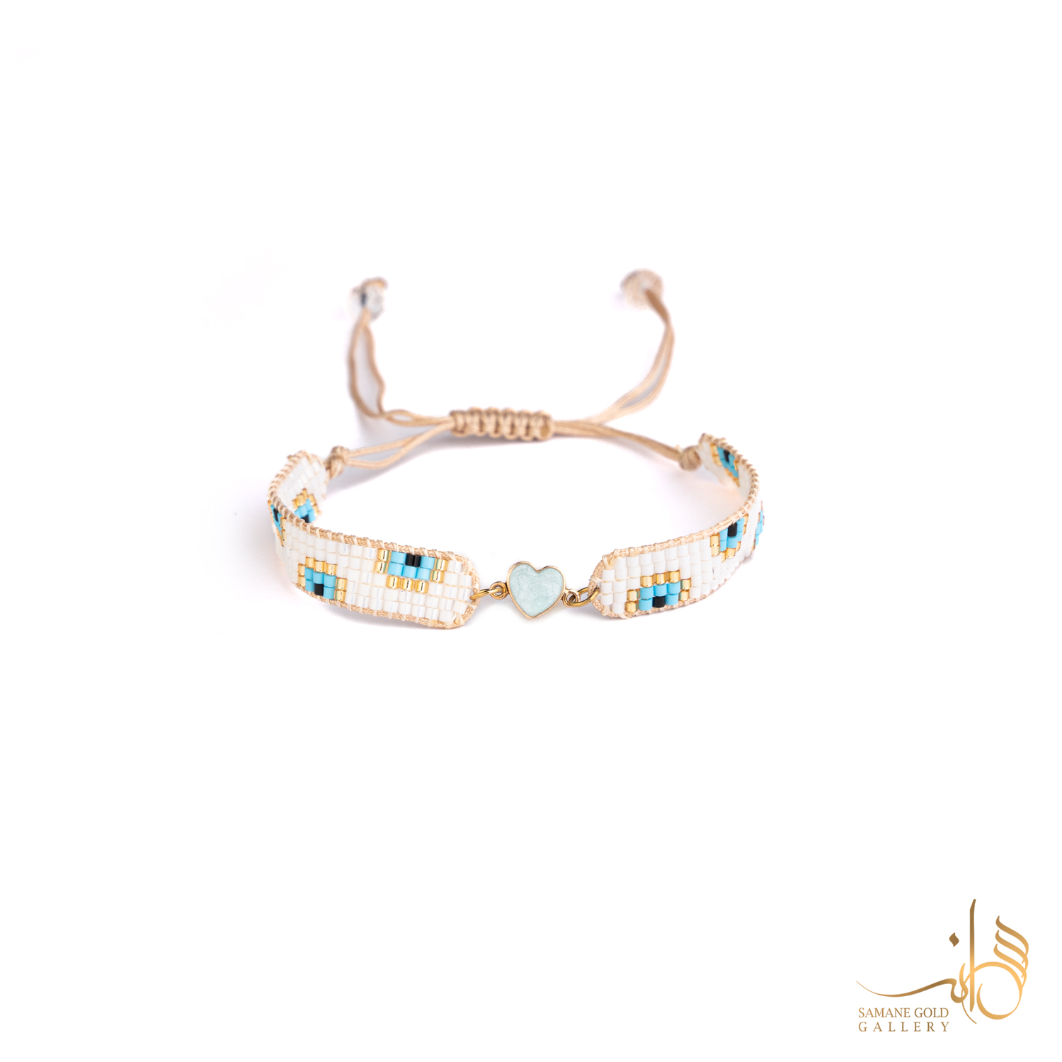 دونه دستبندی طلا قلب مینا آبی