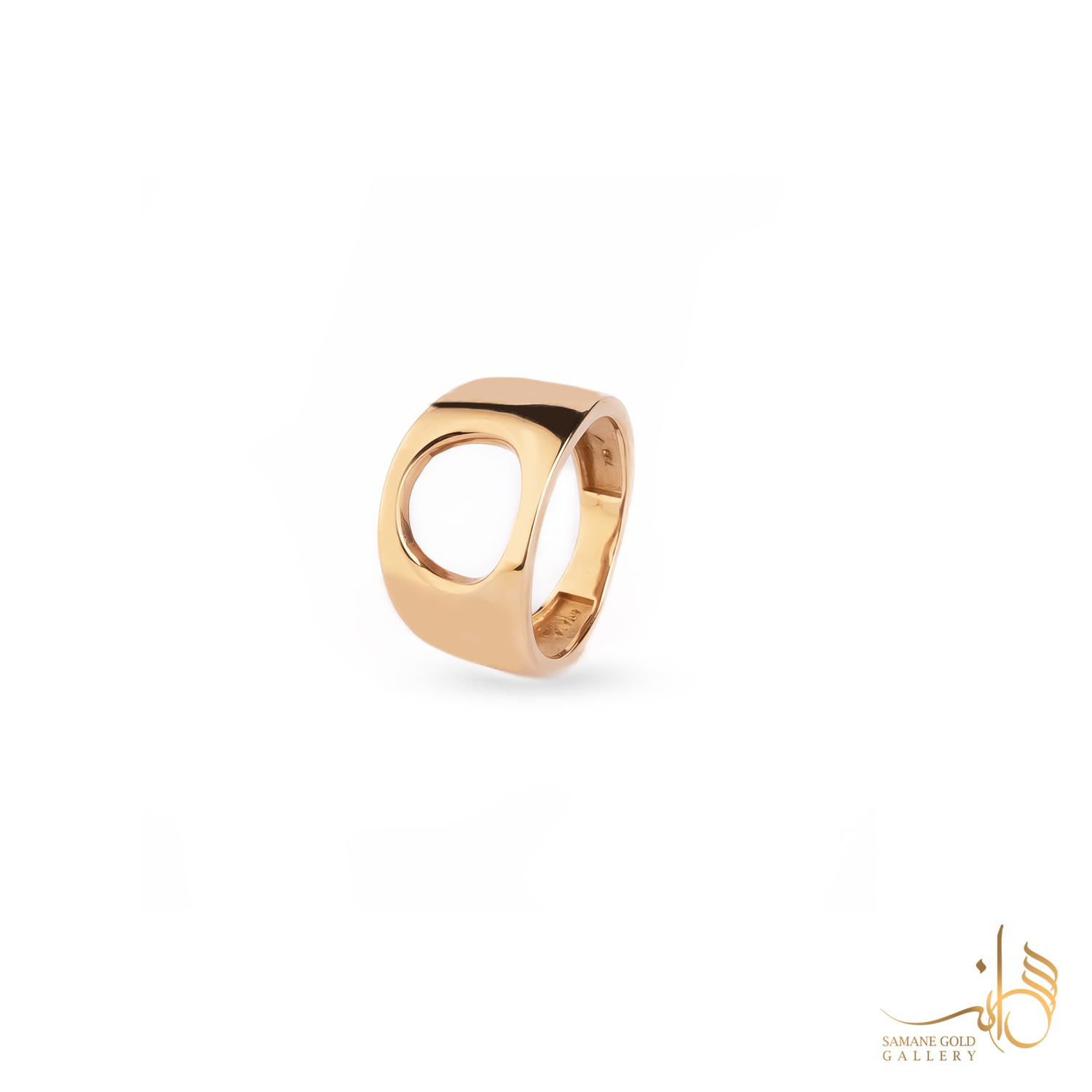 انگشتر پهن طلا دایره توخالی