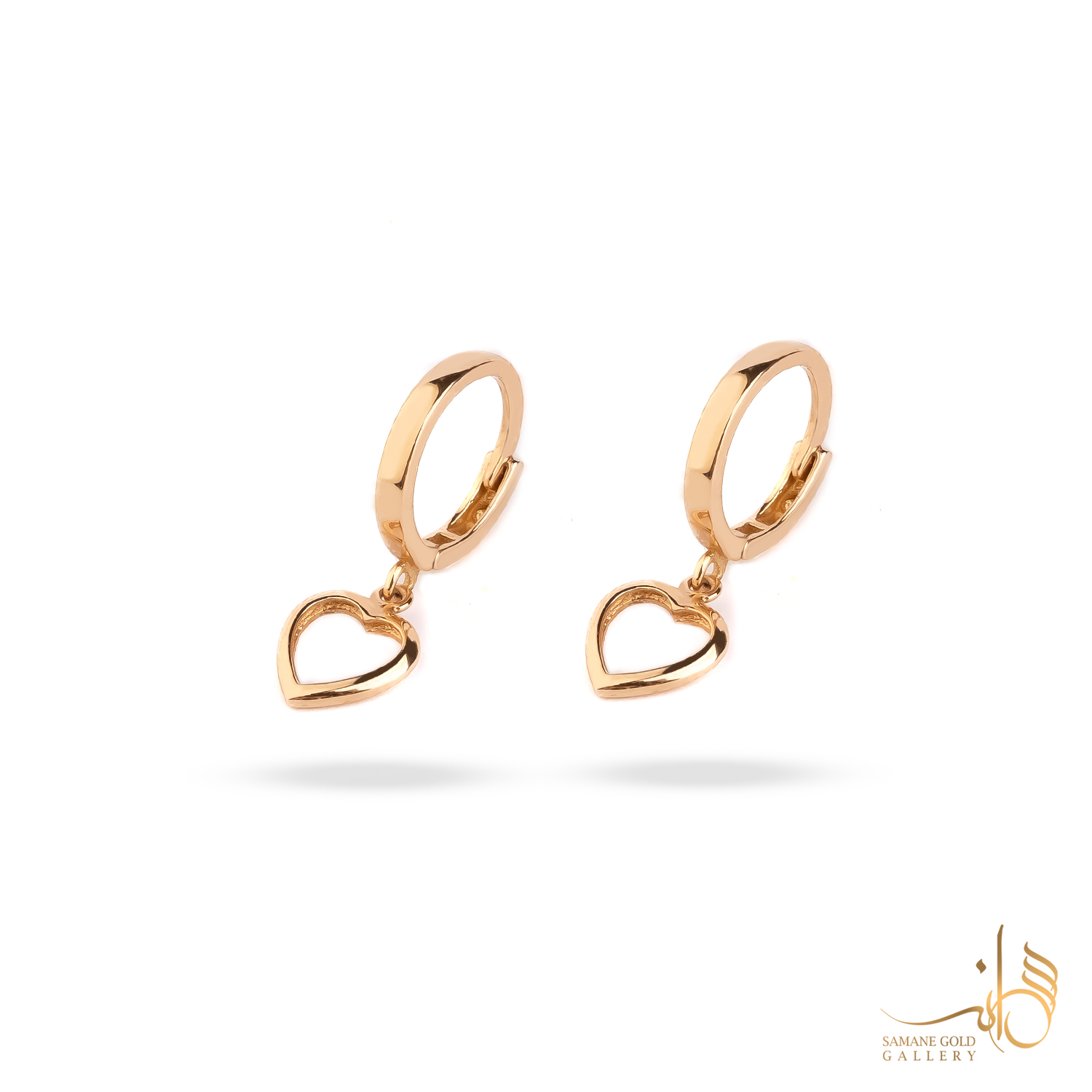 گوشواره طلا روکو قلب توخالی