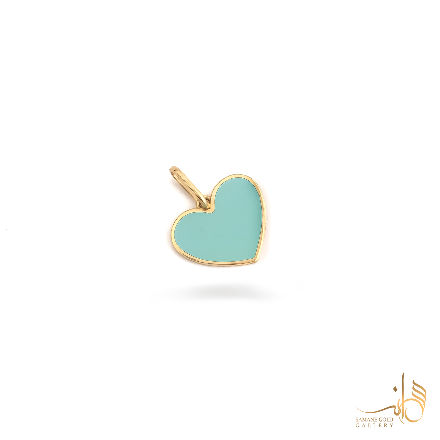 آویز طلا قلب مینا آبی