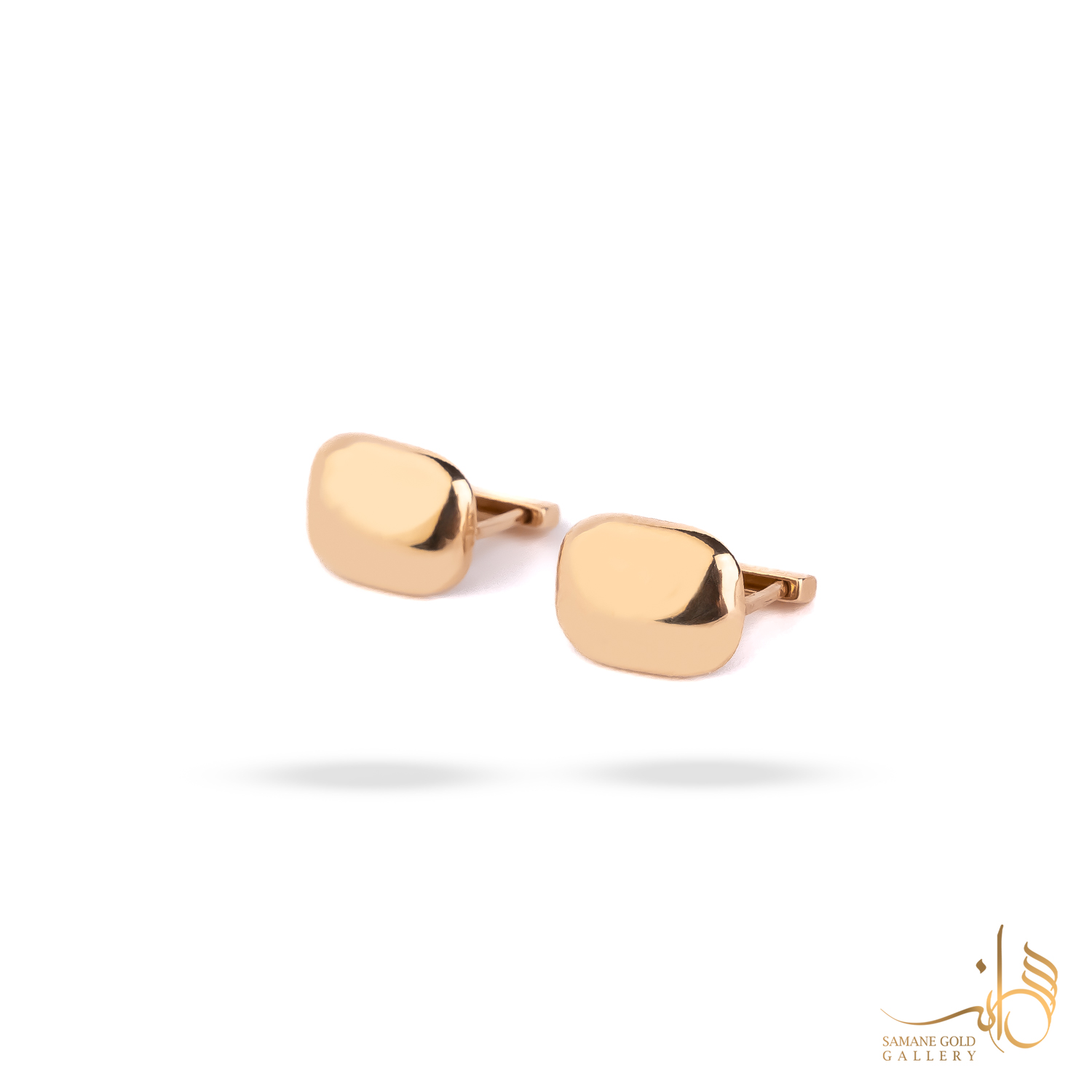 گوشواره طلا کلیپسی آینه ای مستطیل