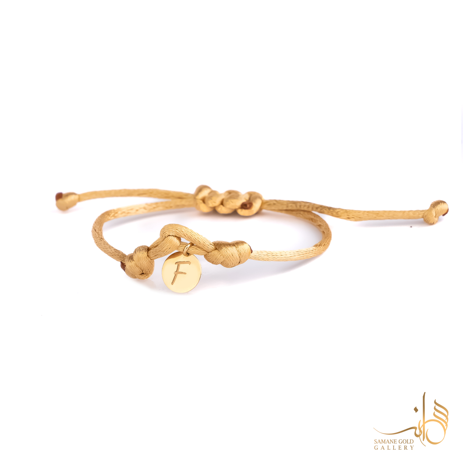 دونه دستبندی طلا پولک حرف F