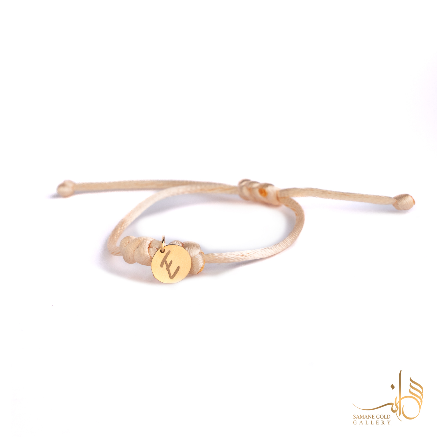 دونه دستبندی طلا آویز پولک حرف E