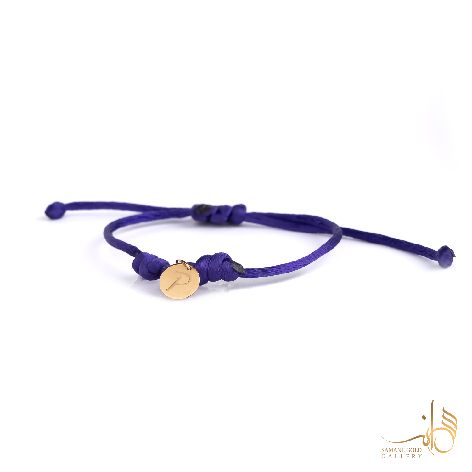 دونه دستبندی طلا آویز پولک حرف P