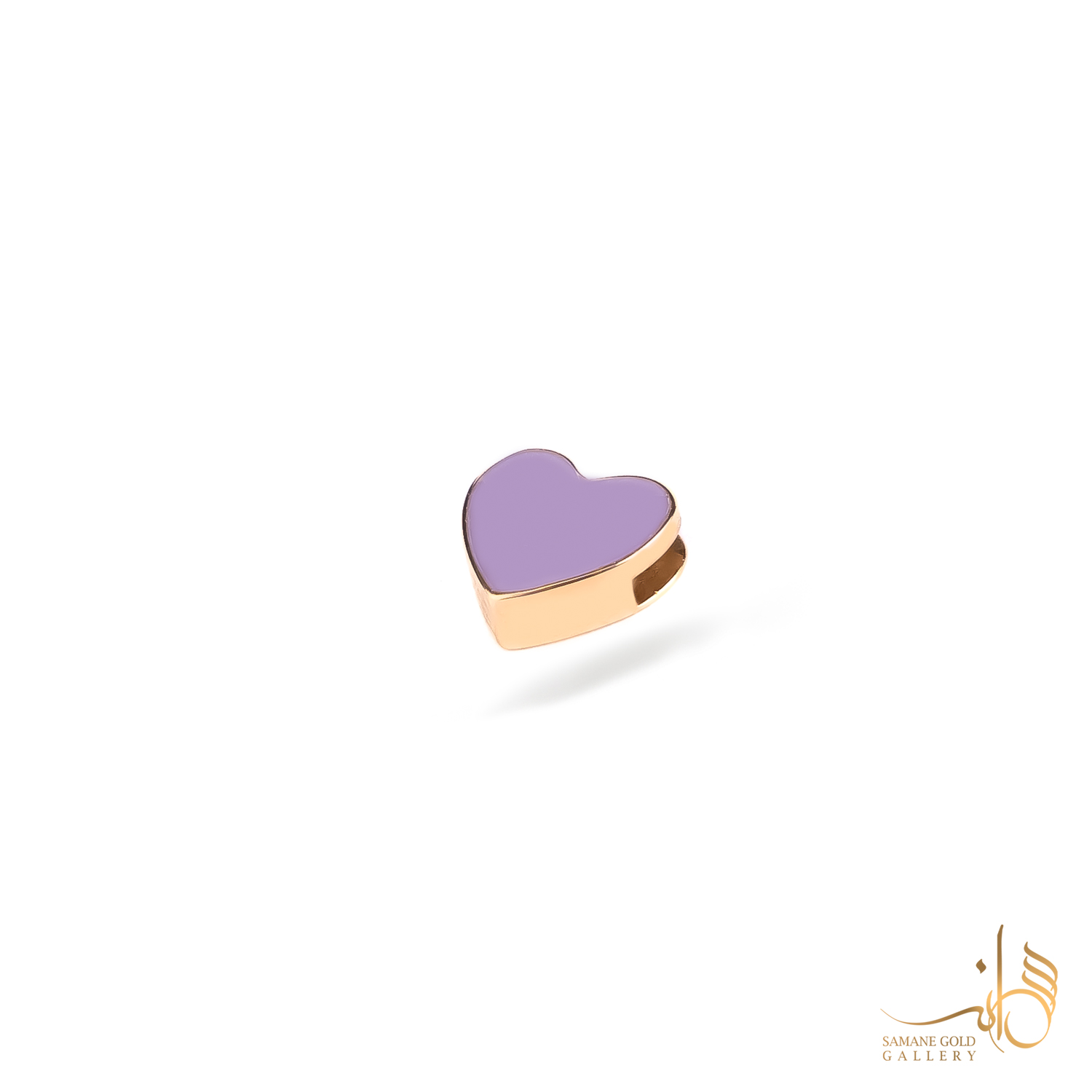 آویز طلا قلب مینا یاسی