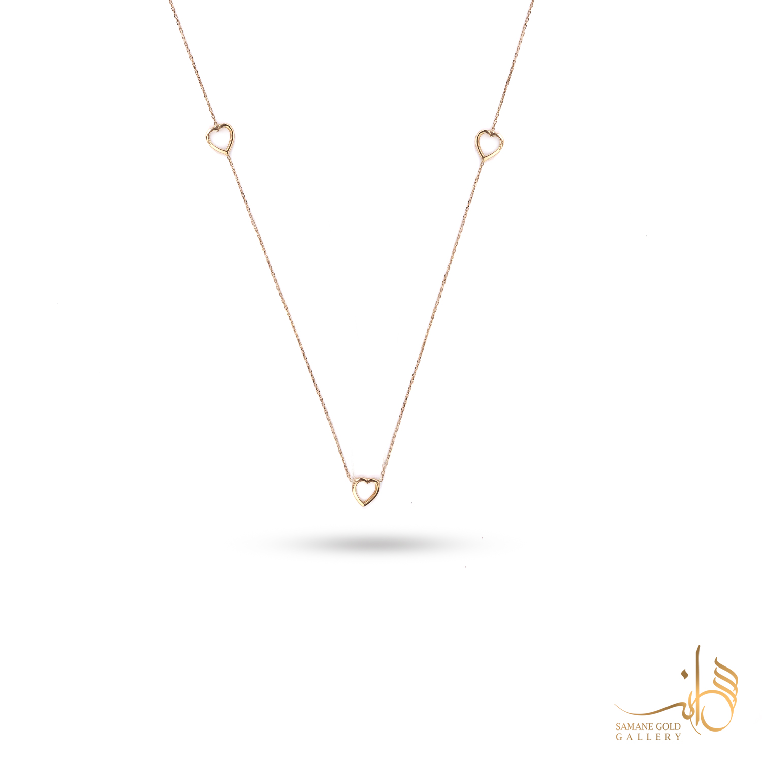 گردنبند طلا رولباسی قلب توخالی