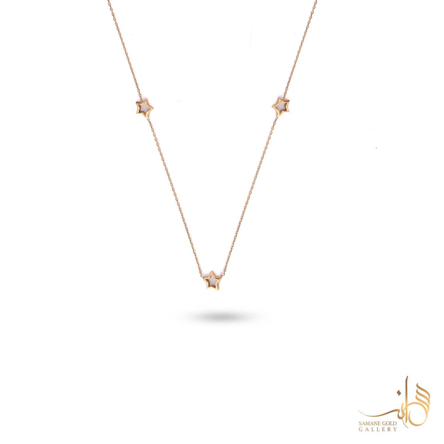 گردنبند طلا رولباسی ستاره تو خالی