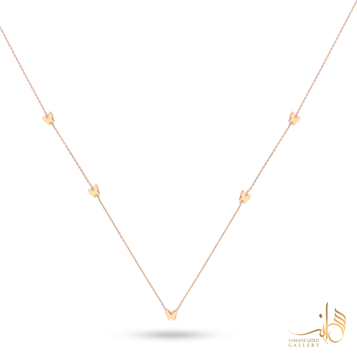 گردنبند طلا رولباسی پروانه