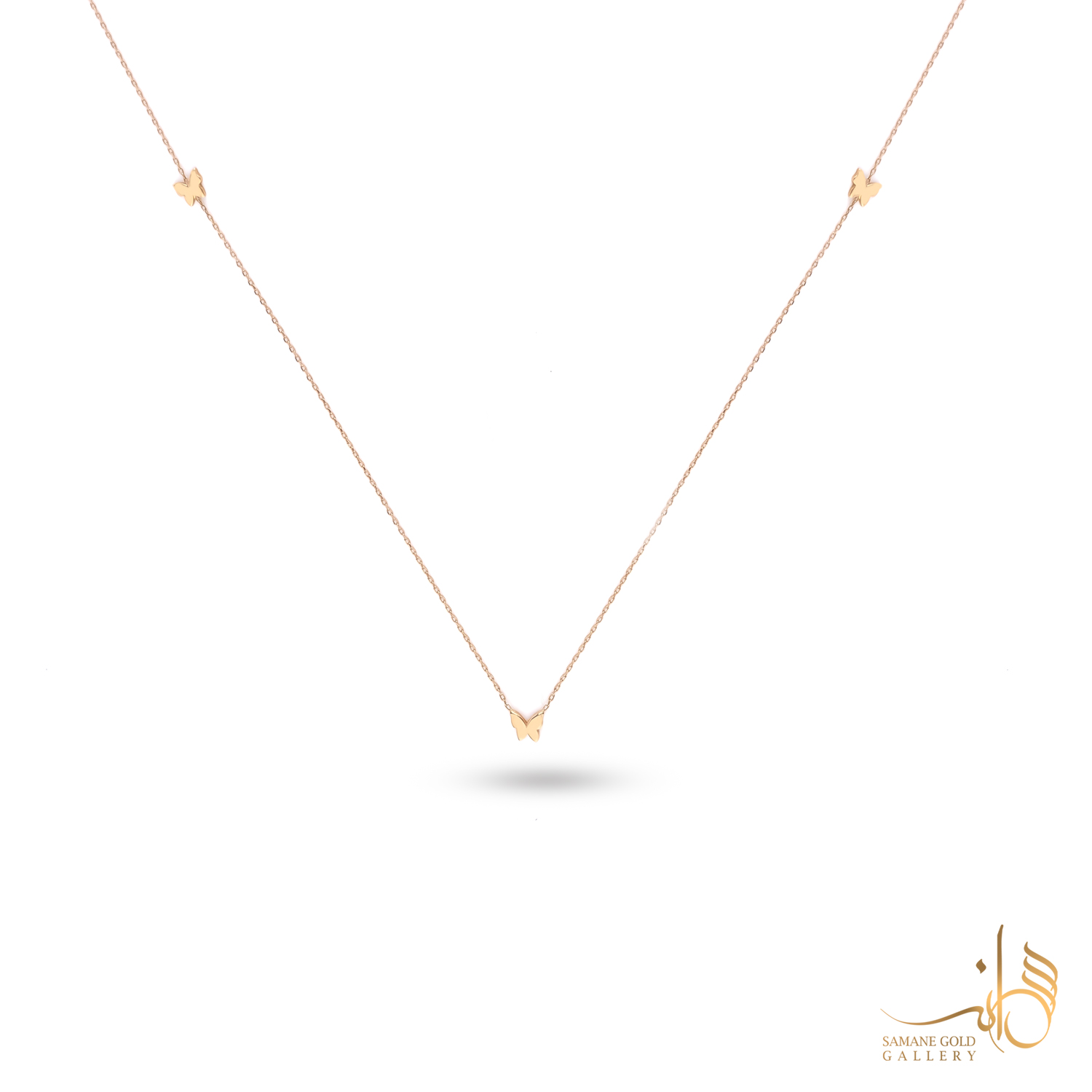 گردنبند طلا رولباسی پروانه