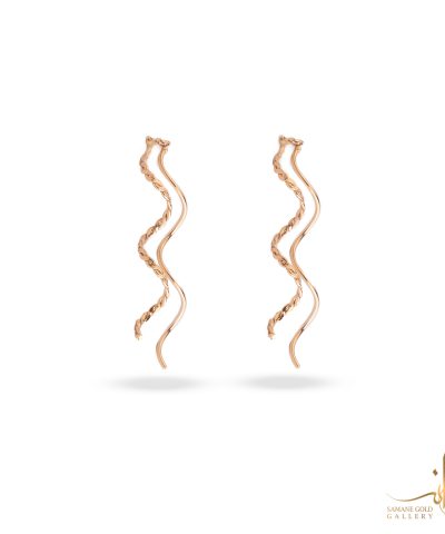 گوشواره طلا بخیه‌ای فرفری