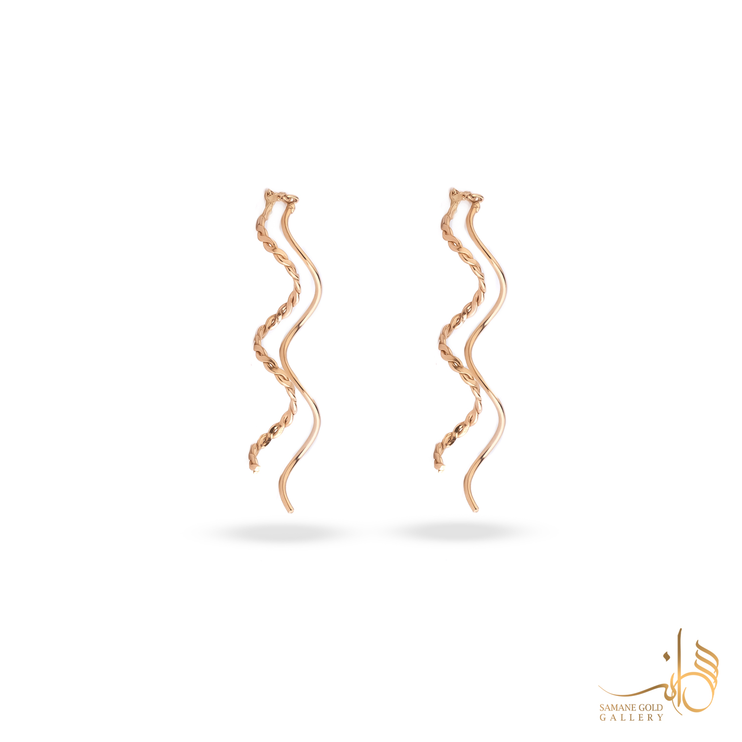 گوشواره طلا بخیه‌ای فرفری