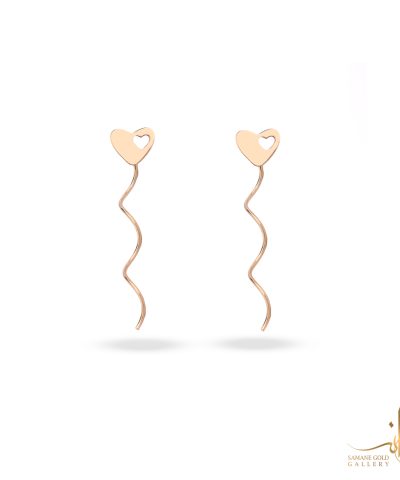 گوشواره طلا بخیه‌ای دوقلب