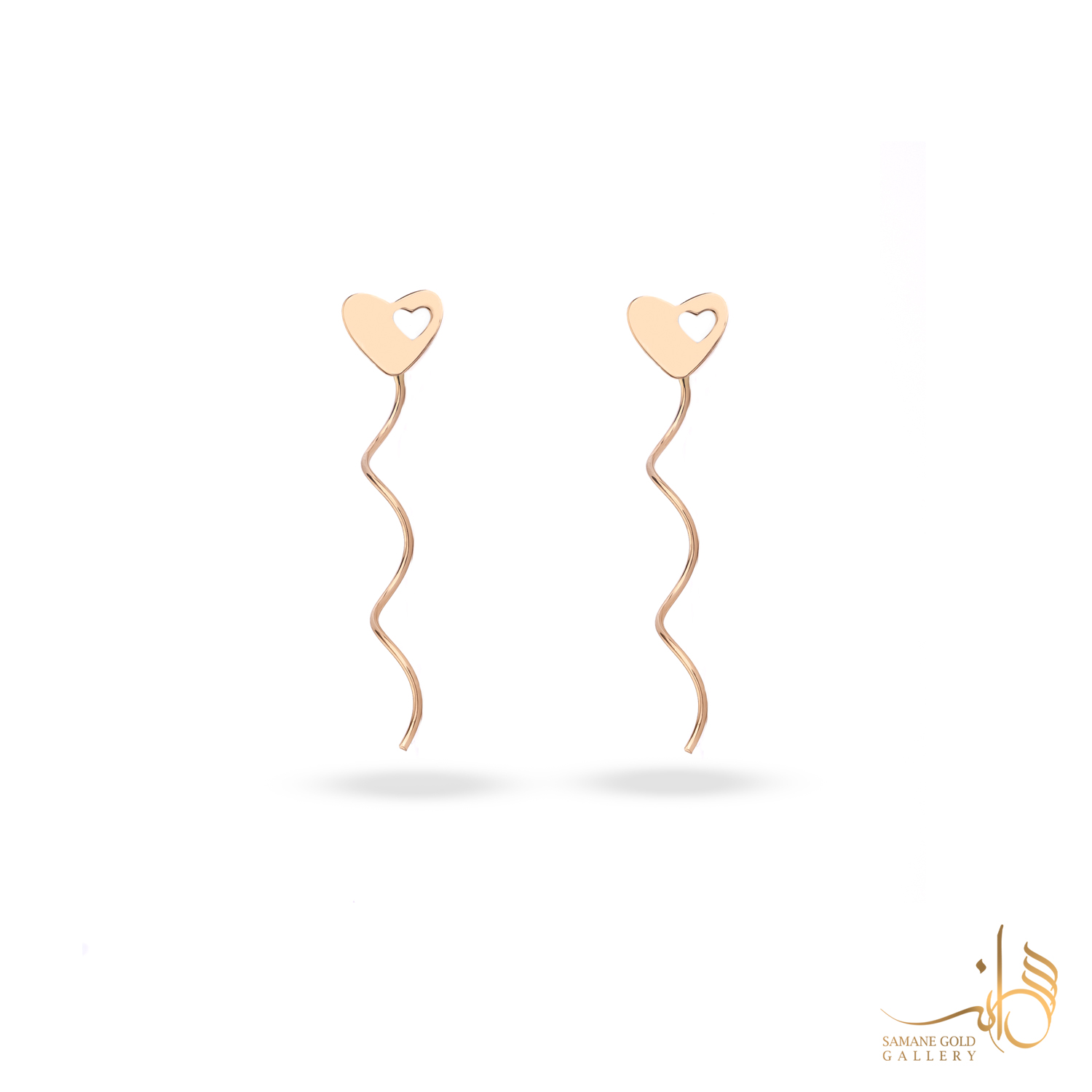 گوشواره طلا بخیه‌ای دوقلب