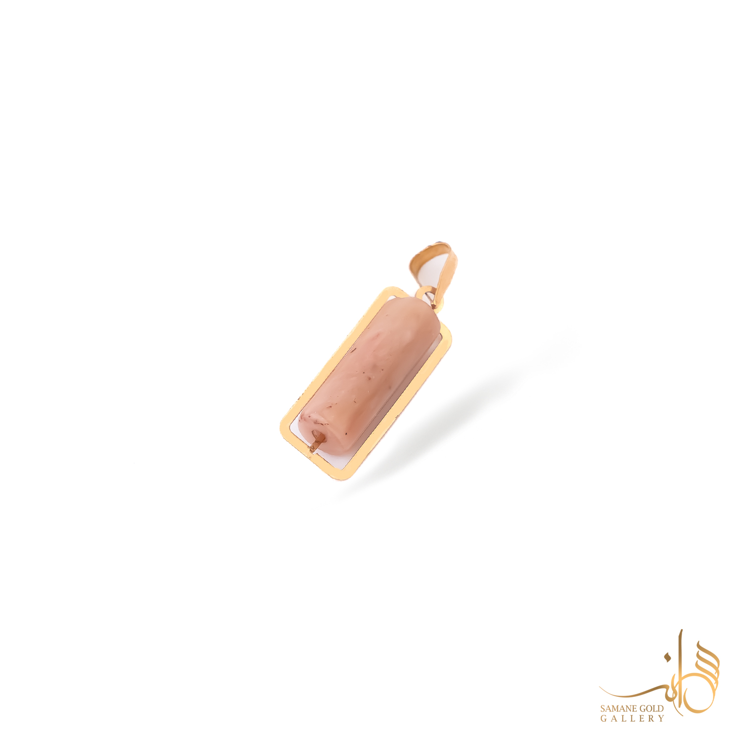 آویز طلا کپسولی کوارتز صورتی