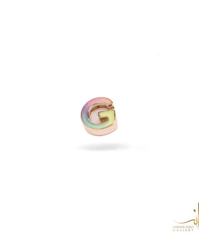 آویز طلا رنگین کمانی حرف G