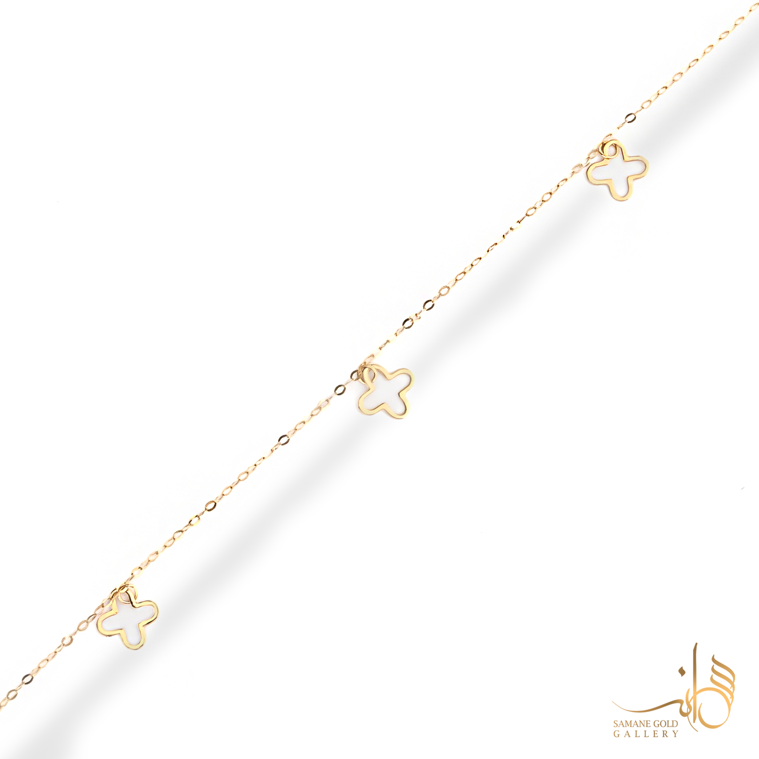 دستبند طلا آویزدار ونکلیف توخالی