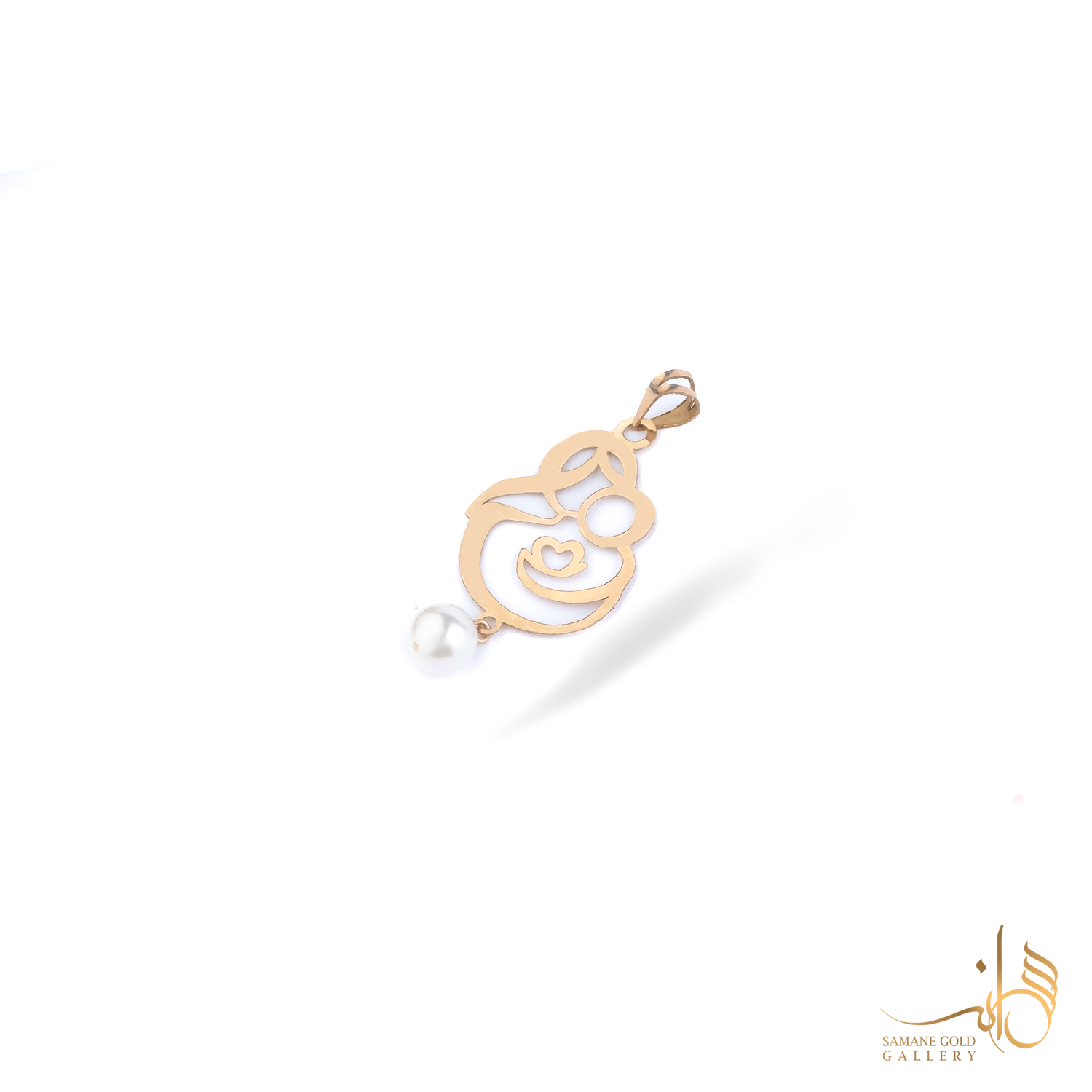 آویز طلا مادر و فرزند مروارید دار