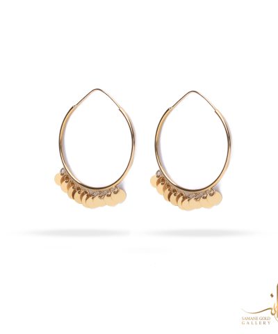 گوشواره طلا حلقه ای پولک